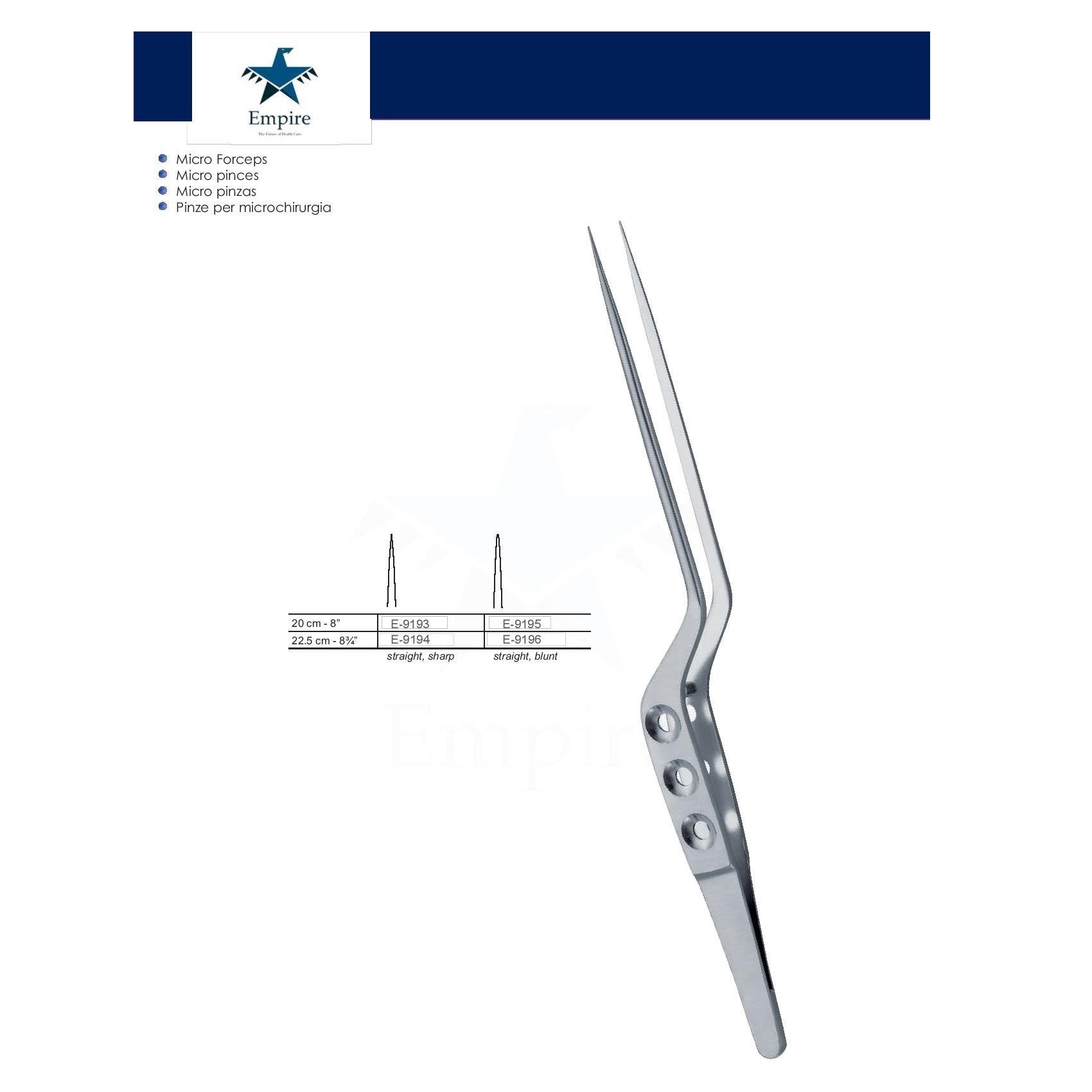 Empire's German Stainless Micro-Surgery Dissecting Forceps (Re-Useable) various sizes - EmpireMedical 