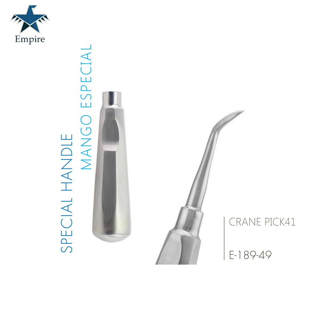 Empire's German Stainless Dental Root Surgery Crane Pick 41 Elevator - New Exclusive Handle Easy Grip - EmpireMedical 