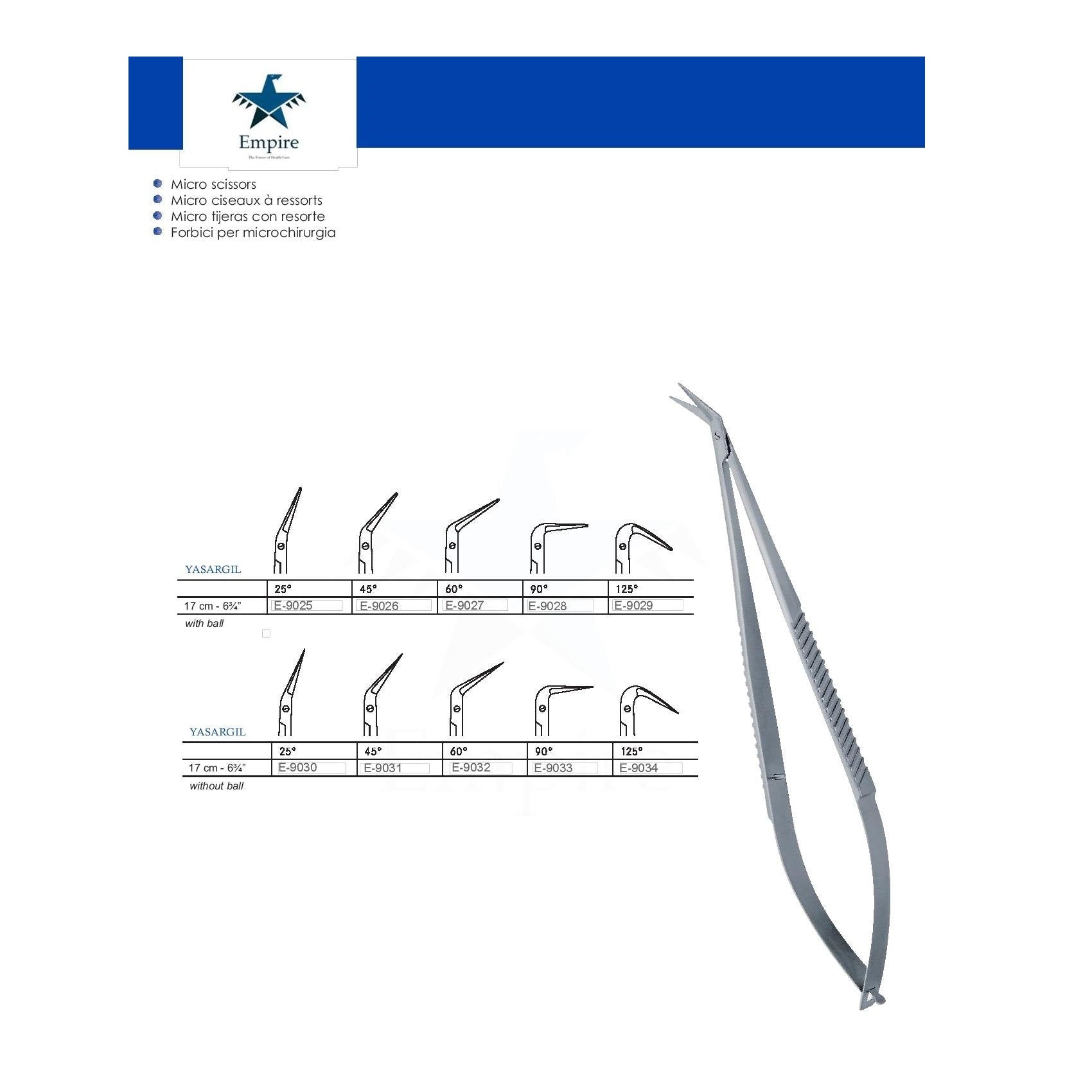 Empire's German Stainless Micro-Surgery Dissecting Scissors (Re-Useable) various sizes - EmpireMedical 