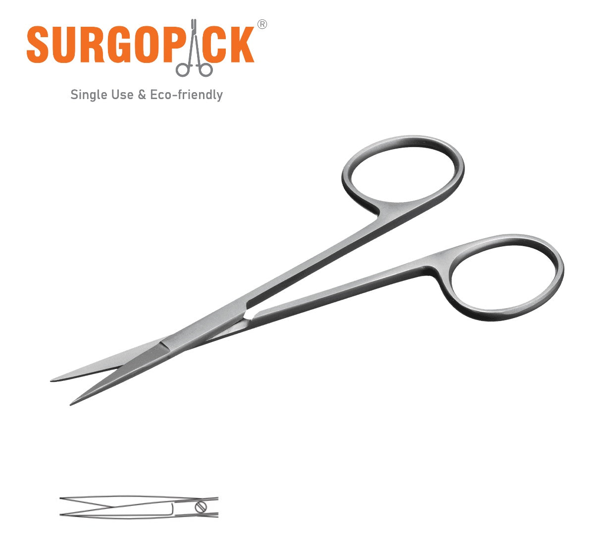 Box 50 Surgopack® Sterile Single Use Iris Scissors Straight Sharp/Sharp 11.5cm / 4.5" Individually Packed - EmpireMedical 