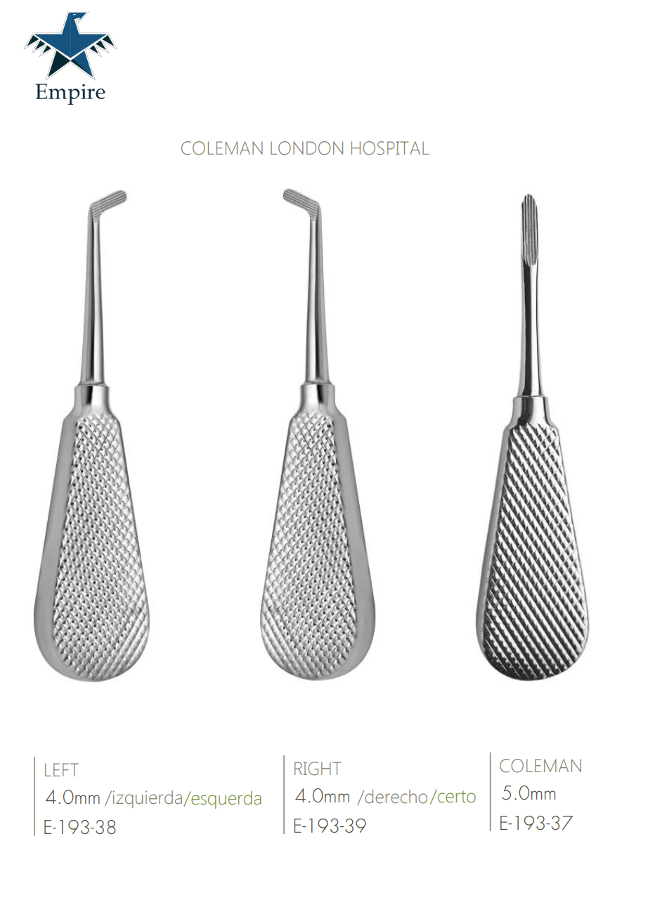 Empire's German Stainless Dental Root Surgery Elevator - COLEMAN LONDON HOSPITAL - EmpireMedical 