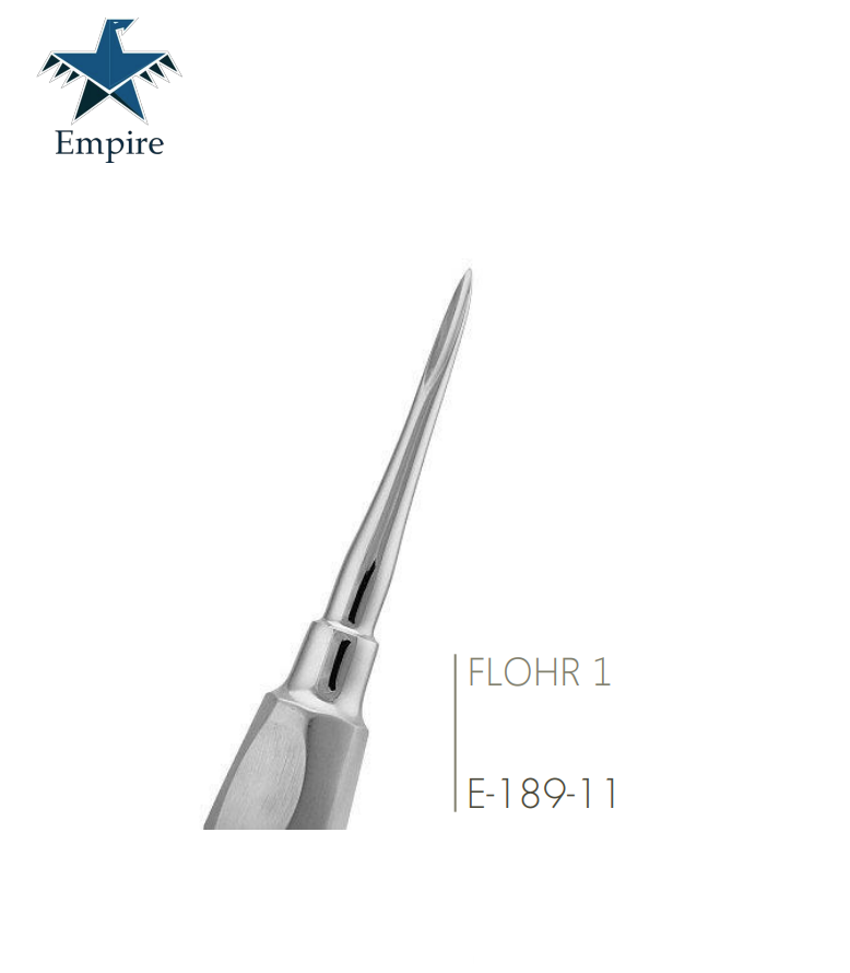 Empire's German Stainless Dental Root Surgery Elevator Flohr Elevator-New Exclusive Handle Easy Grip - EmpireMedical 